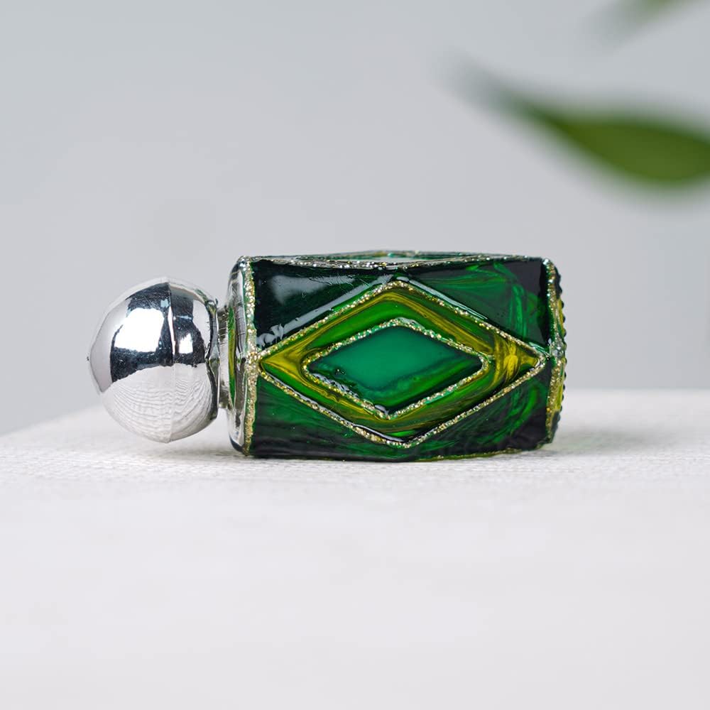 Indian Shelf 1 Piece Empty Refillable Perfume Bottles | Refillable Empty Glass Perfume Bottles | Glass Fermume Bottles for Essentials Oils | Essential Oil Glass Bottles | Decorative Glass Bottle