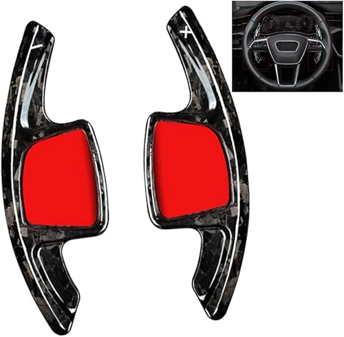 Miniatura 10 de HIBEYO Extensiones de palanca de cambios para volante compatibles con Audi A7 2019A4 A6 2020A3L 2021, accesorios de palas de cambio de automóvil,