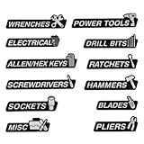PAIYUE 12PCS Magnetic Tool Box Labels,Car Accessories Magnetic Toolbox Labels,Automotive Tools,Universal General Tool Box Organize Accessories,Suitable for Steel Toolboxes(Black, B Style)