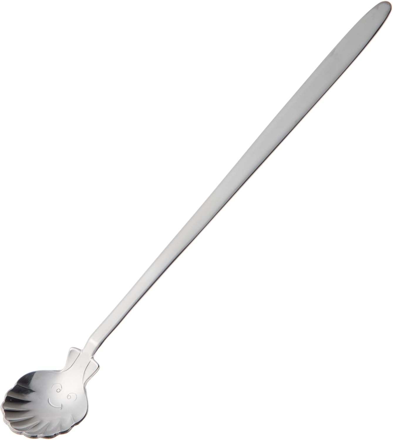 Nagao Petite Marine Stainless Steel Cutlery Scallop Soda Spoon, Set of 12, Made in Japan