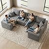 Homall Sectional Couches for Living Room, Modern Boneless Couch with Deep Seat, Upholstered Cloud Sofa, No Assembly Required (Grey, Oversized Sofa)