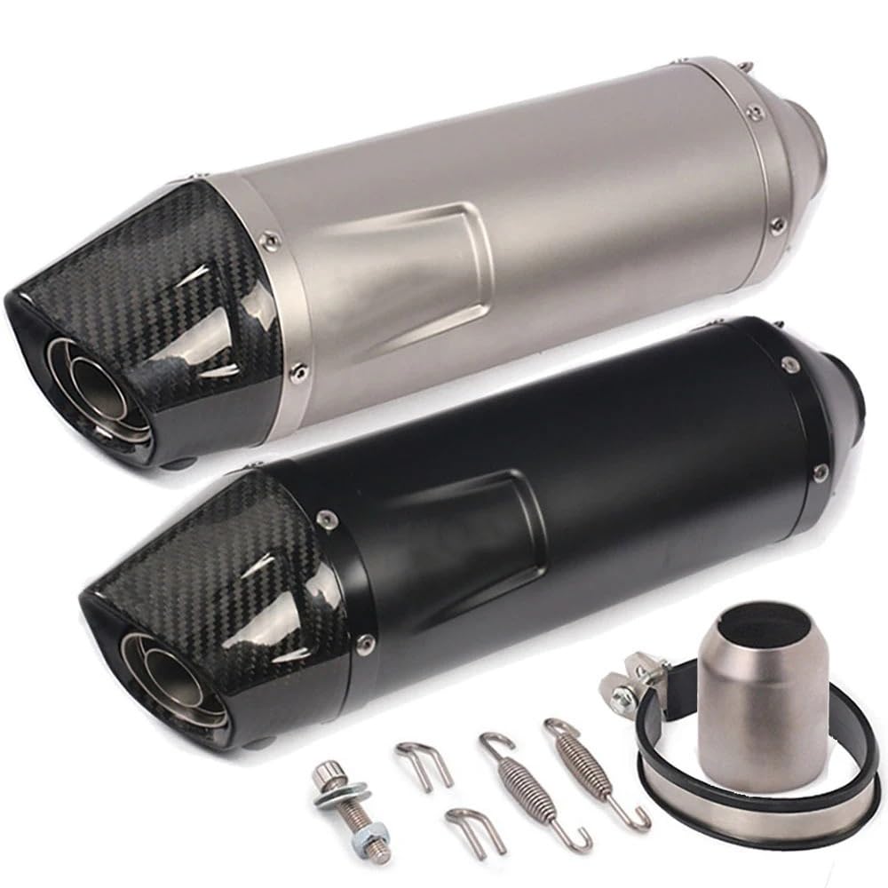motocyklowy wydech Wydech Motocykla Uniwersalny Tłumik Z Włókna Cbon Do Z900 CBR500R KTM390 RC390 R6 R1(Type A with LV Laser)