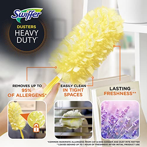 Image of Swiffer Dusters Heavy Duty Multi-Surface Duster Refills for Cleaning, Lavender, 11 Count (Pack of 3)