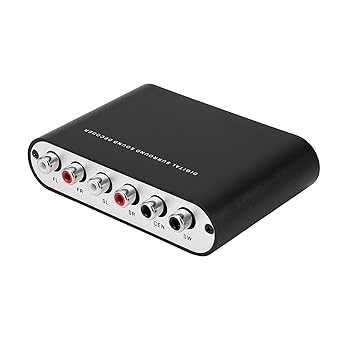 Digital DTS Channel Decoder 5.1 Audio Converter Optical Fiber Coaxial Sound Adapter 110 240V Digital to Analog Decoder Surround Sound Decoder to 5.1 Analog DTS Decoder 5.1 AUD