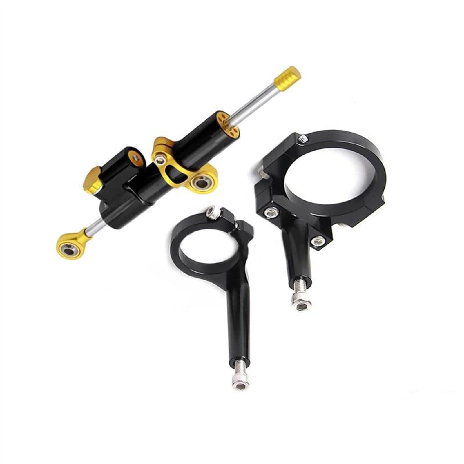 Lenkungsdämpfer Für Kawasaki Ninja ZX-4RR 2023-2024 CNC-Aluminium-Montagesatz Für Motorrad-Lenkungsdämpferstabilisator(Black-Gold)
