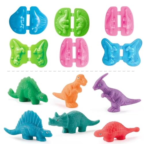 Dough Tools for Kids Play-41 Pieces Dough Play Set Accessories with Fruit Dinosaur Plastic Molds Roller Cutter Scissor, Preschool Arts Toys Kit Gift for Age 2-8 Girls Boys