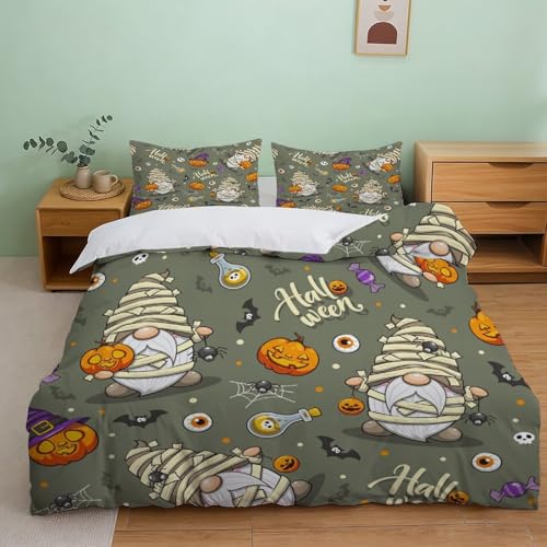Ensemble linge de lit Halloween imprimé 3D avec housse de couette microfibre 135x200