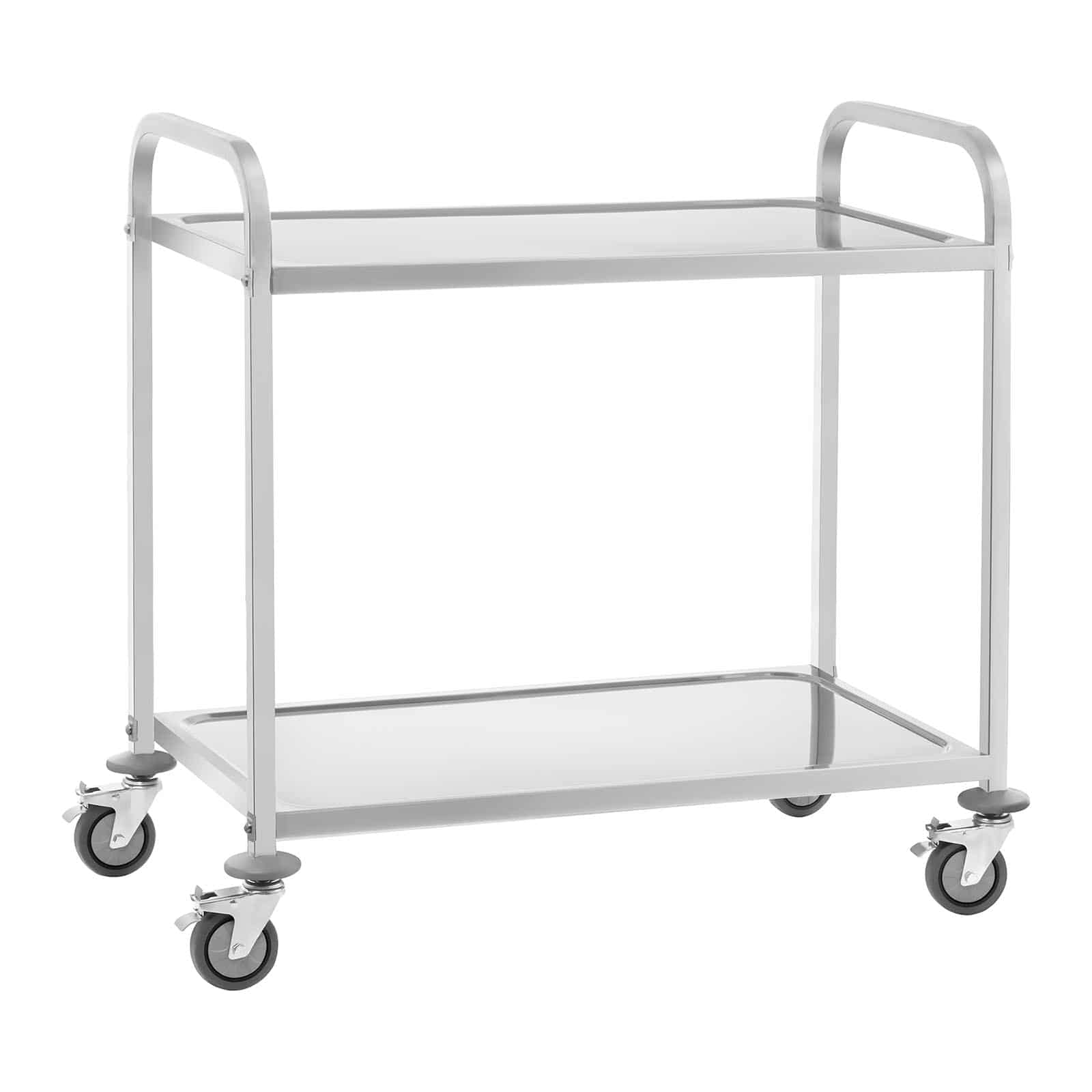 Royal Catering RCSW 3E Carrello Portavivande Carrello di Servizio Carrello Cucina (2 Ripiani, Distanza 59 cm, Capacità di carico 200 kg, Acciaio inox)