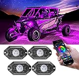 RGB LED Rock Light Kits, Swatow Industries Neon LED Light Waterproof Bluetooth Lights for Car Truck Off Road ATV UTV Motorcycle Boat