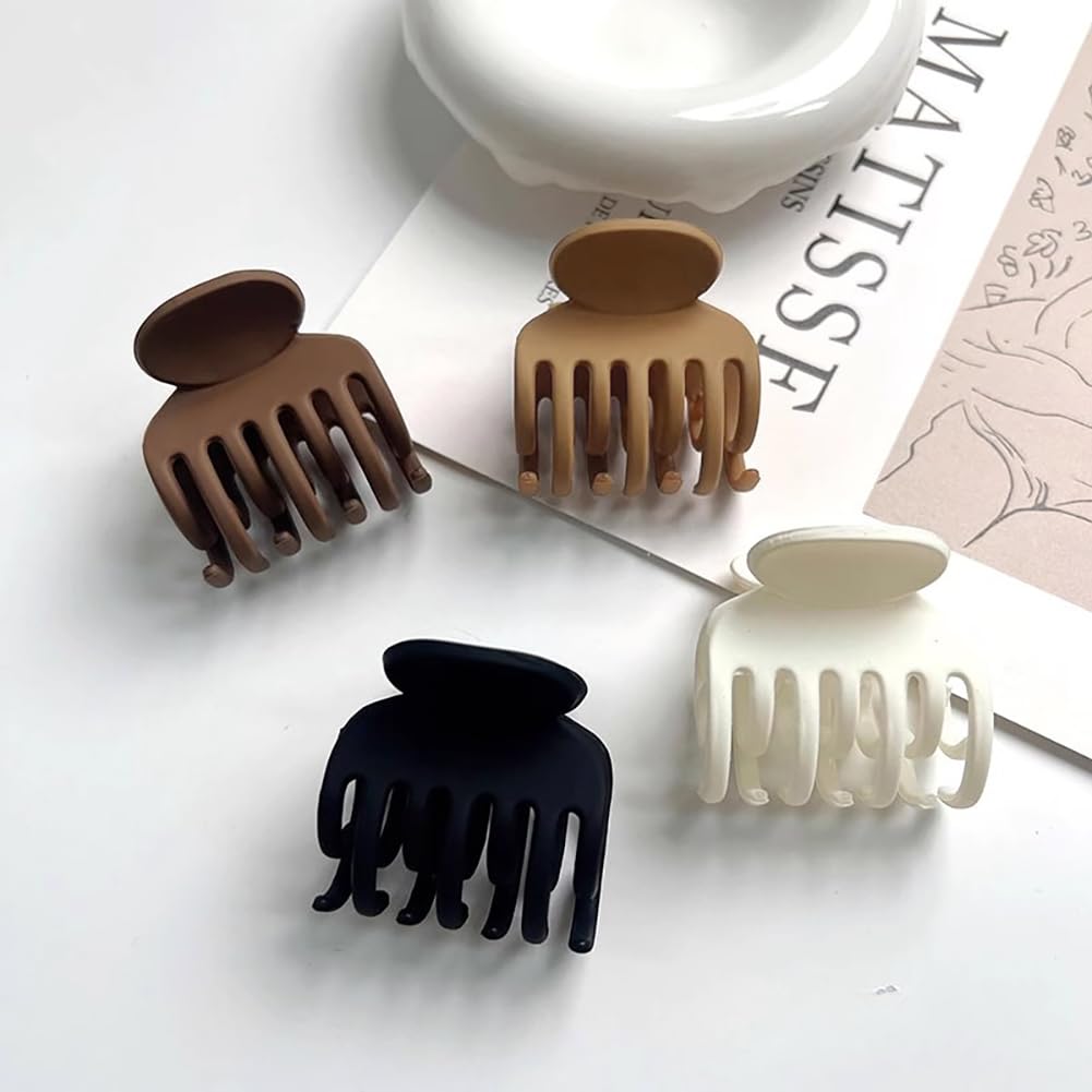8pcs Medium Hair Clips for Women Cute Rectangle and Double Row Small Claw Clips for Thin/Medium Fine Hair Matte Nonslip Jaw Clips - Image 6