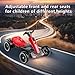 12V Electric Kids Go Kart with Adjustable Seat, Foldable Ride On Toy Car with LED Lights and Bluetooth, 4 EVA Wheels, Forward and Reverse, for Boys and Girls Ages 3–6 (Red)