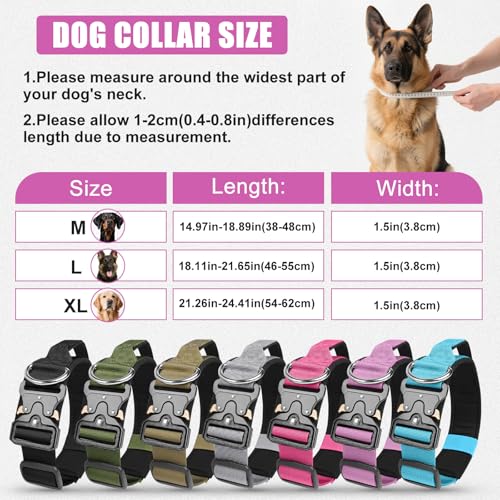 AKOFIC Taktisches Hundehalsband mit Griff, Breites Halsband Hund Gepolstert aus Nylon, Verstellbar Robuster Dog Collar mit Metallschnalle für Mittlere Große Hunde (Lila, XL)