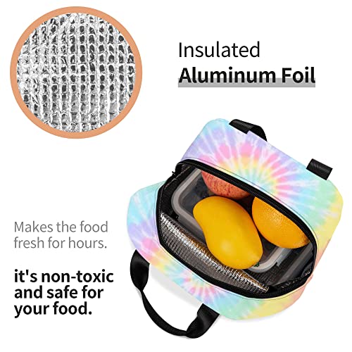 Kbbmfeu Tie Dye Lunch Box Pastel Rainbow Spiral Lunch Bag For Girls Kids Teen Women Insulated Cooler Teto Bags For School School Picnic #TOP3