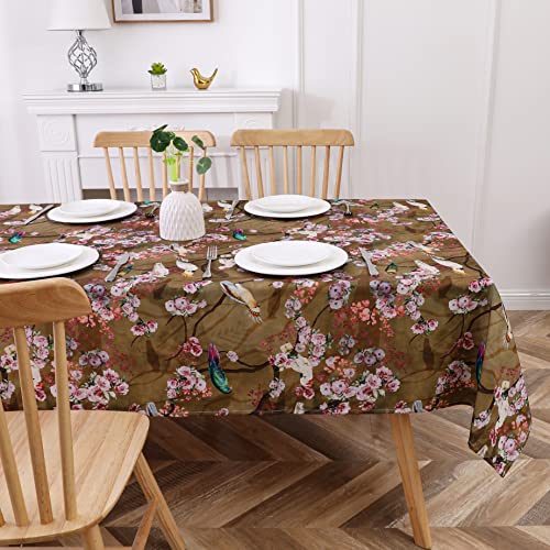 Nappe rectangulaire imperméable oiseaux dorés 230x140 cm - 2