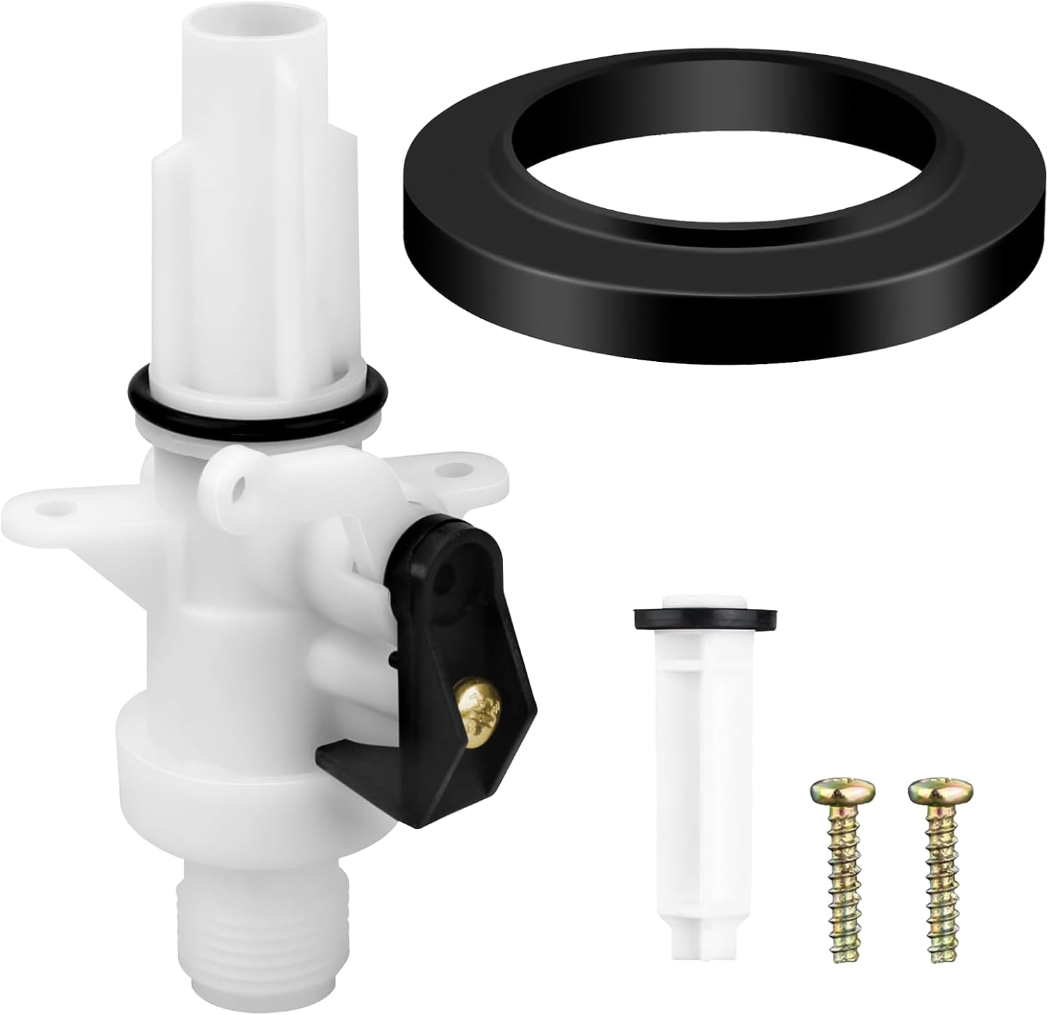 3 in 1 Combo RV Toilet Seal Kit, with 3 in Socket Floor Flange, RV Toilet Seal Replacement for RV 300/310/320 Toilets, Replaces 385345892 RV Floor Flange, 385311658 Flush Seal and 385311652 Base Seal