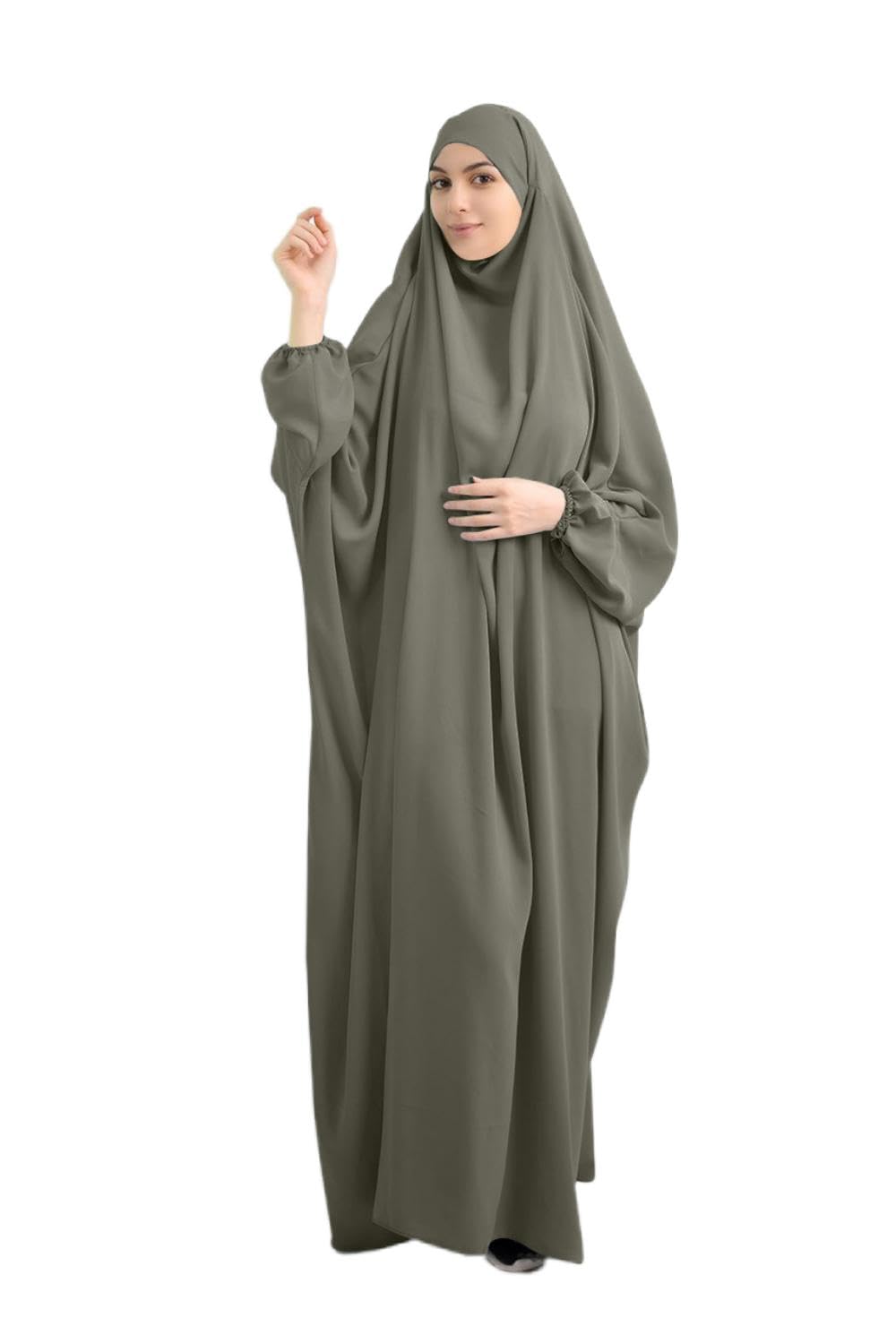 RUIG Women Muslim Dress Prayer Abaya Islamic Robe Maxi African Kaftan Islam Dubai Turkey Full Length Dress with Hijab