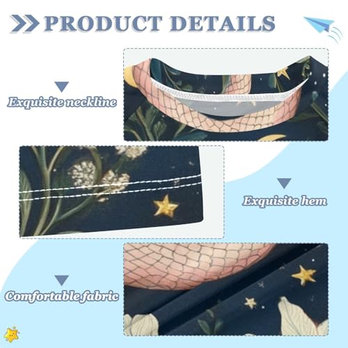 Boy Swimsuit Pink Snakes Moon Stars Boho Sunscreen T-Shirts Swimwear Sets UPF 50+3