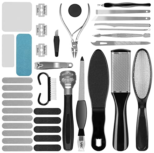 36 in 1 Pedicure Kit, Rosmax Pedicure Set Foot Spa Kit, Pedicure Supplies Foot Scraper Dead Skin Remover, Pedicure Tools Suitable for Home or Travel Foot Care Gift Set for Women and Men