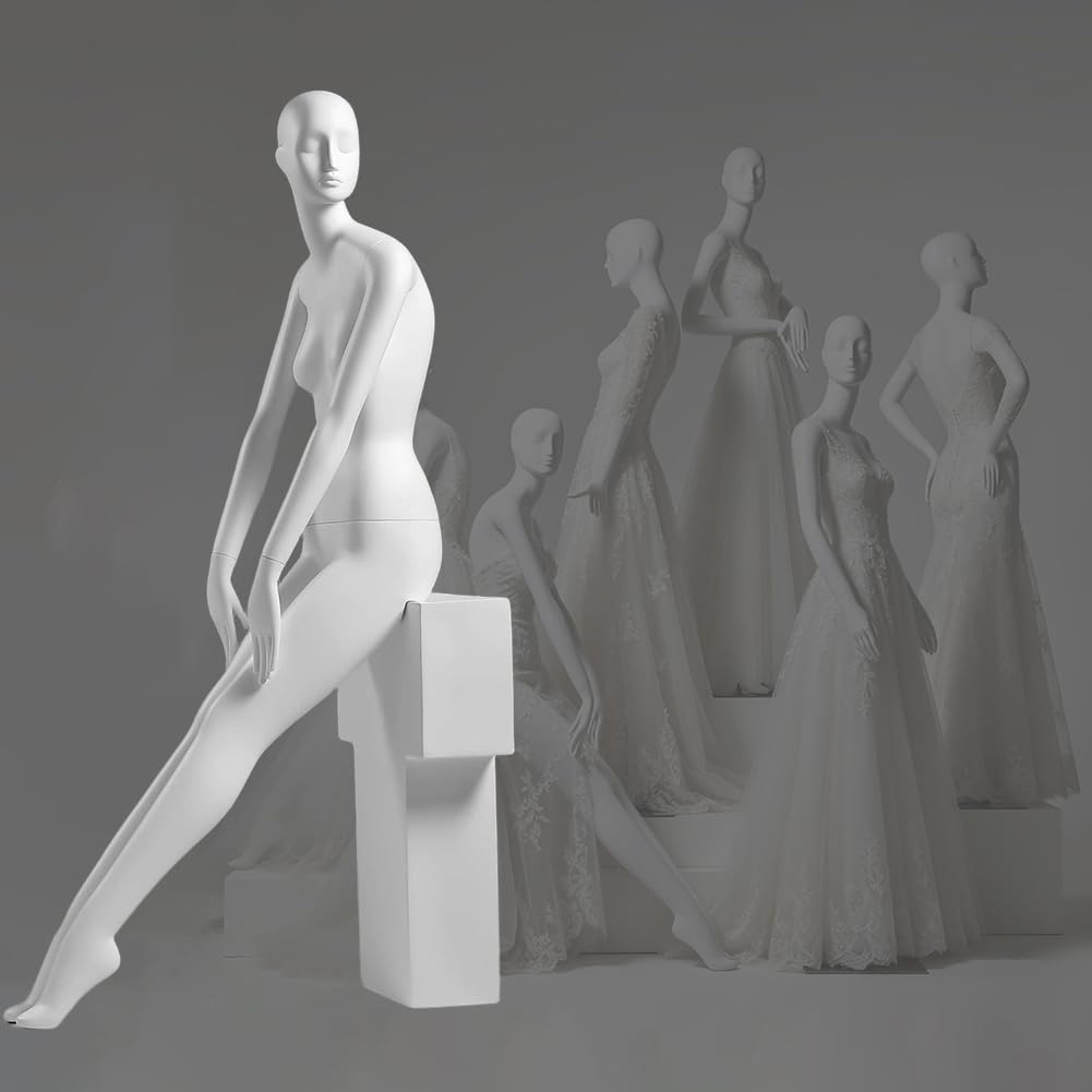 PA-DABAOO Female Mannequin Full Body for Wedding Dress Showcase,Full Body Retail Display Form with Base,Manikin Torso Stand for Clothing Retail Shop & Photography,G