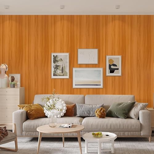 Image of KBR Self-Adhesive PVC 3D Wall Sticker Wallpaper, Kitchen Backsplash Wooden Brown Stickers Wallpaper for Hotel, Bedroom & Cafe Walls (60cm x 200cm, Pack of 1)