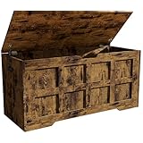 Blisswood Toy Box, Wooden Storage Chest, Large Blanket Box with Lid & Safety Hinges, Storage Bench & Toy Storage Organizer for Kids, Boys & Girls, Baby Toybox for Bedroom Playroom Living Room – Rustic