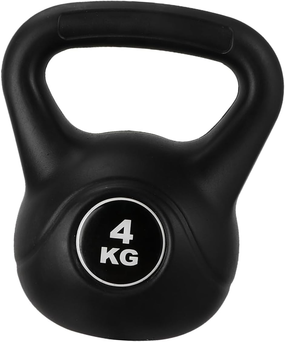 BESPORTBLE Plastic Kettlebell 4kg Black, Household Kettle-bell for Arm Muscle Training and Strength Fitness, Pe Material Non-toxic Kettlebell Exercise Equipment for Home Workout