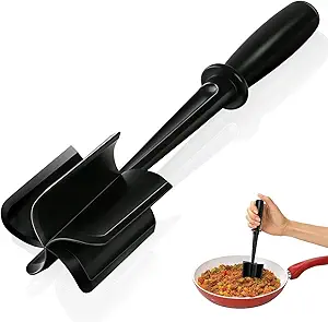 Meat Chopper, Hamburger Chopper Utensil, Professional Heat Resistant Nylon, Masher & Smasher Meat, Potato Masher Ground Beef & Turkey -Non Stick Mix Chopper for Kitchen Tool