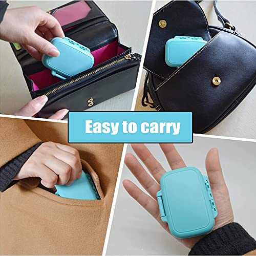 4 stuks pillendoos klein voor onderweg, 4 kleuren pillendoos, pillendoos, 3 vakken, kleine tablettenbox, vitaminen, medicijnen, tablet-organizer, tablettdoos voor onderweg, reizen - Afbeelding 6