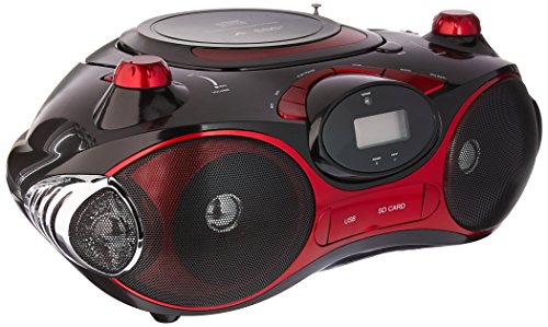 AXESS PB2704 Portable MP3/CD Boombox with AM/FM Stereo, USB, SD, MMC, AUX Inputs