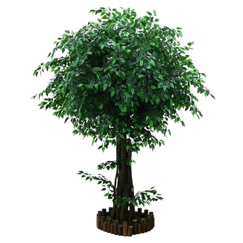 Árbol de banano artificial, ficus grande de seda para decoración de interiores o exteriores, ideal para salas de estar, centros comerciales y bodas, 1,8 m de alto