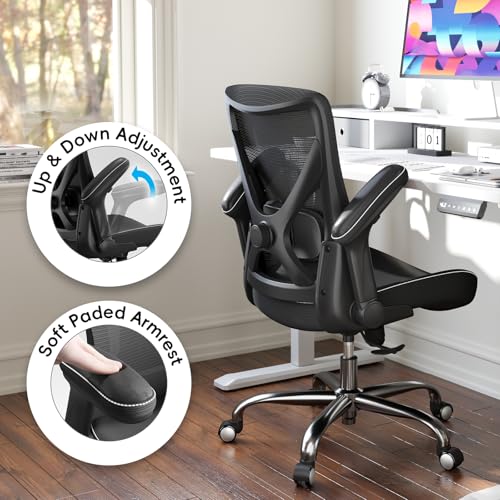Ergalithic Office Ergonomic Home Chair-Computer PU Leather X-Shaped Desk Chair-Gaming Chair with Adjustable Flip-up Armrests Lumbar Support Mesh Executive Chair for Long Hours Office(Black) by Ergalithic - Image 7