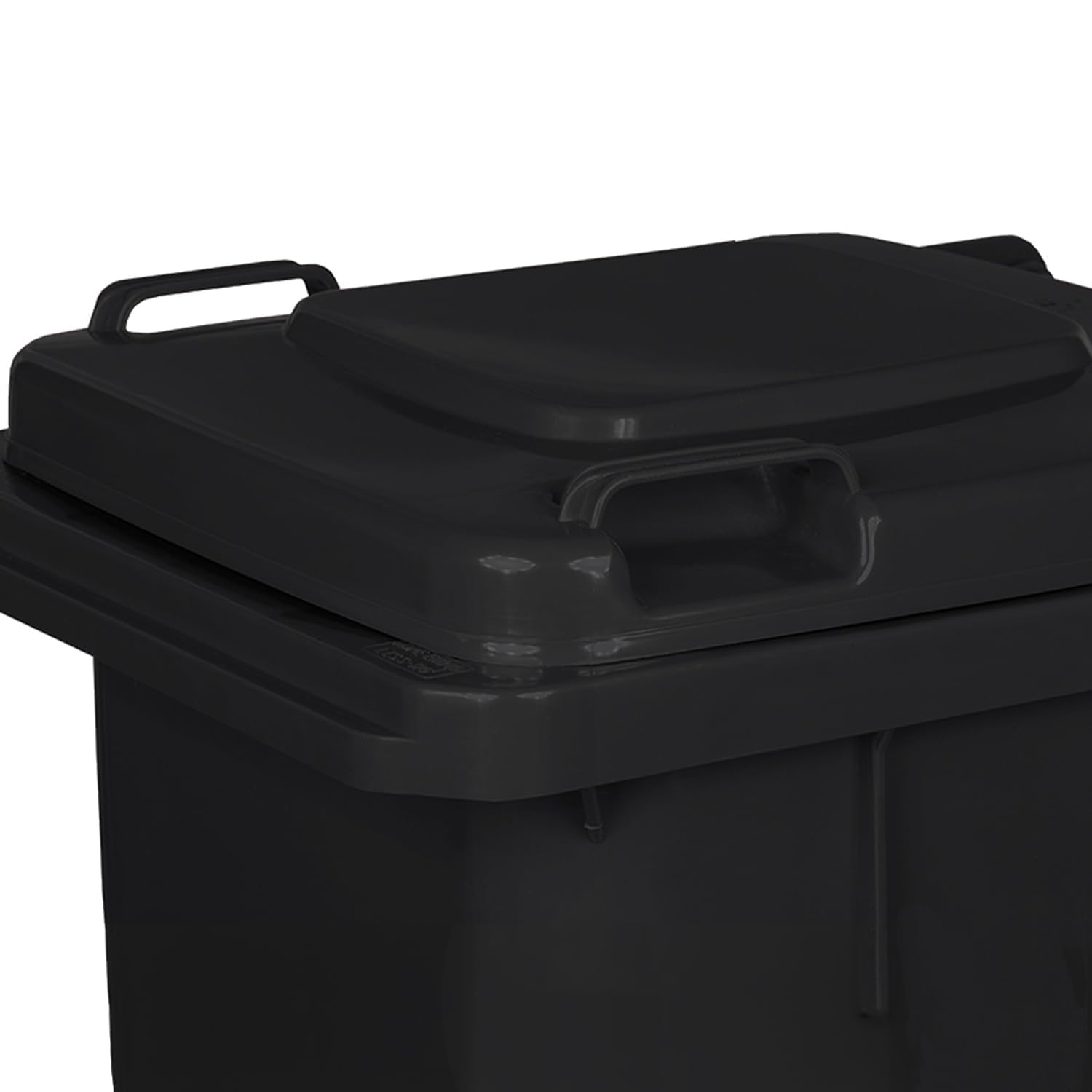 IMJ-Global Mülleimer 240 Liter mit Rädern Mechanischem Aufnahmesystem Mülltonne Abfalleimer Deckel Container PN-EN 840 Graphit