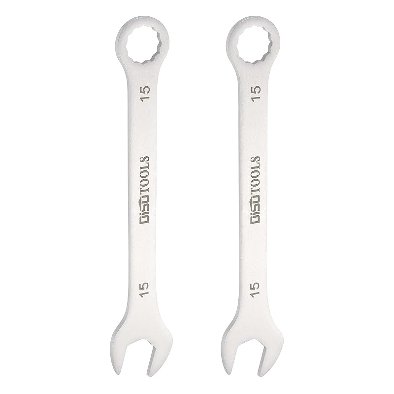 HARFINGTON Kit com 2 chaves combinadas finas de 15 mm com extremidade Torx, offset de 15°, aço inoxidável