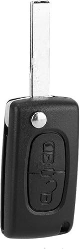 Miniatura 1 de Terisass Funda para llavero remoto de coche, cubierta de carcasa con 2 botones abatibles, plegable, funda de repuesto para Peugeot 2008 3008 5008,