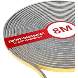 Persianas Anti Frio XEEINC 8m Burlete Ventana Corredera, 9mm(W) x 5mm(D) Burletes Para Ventana Puerta Corredera, Cortable Tira de Sellado Autoadhesiva para Anti Frío, Ruido, Aislante