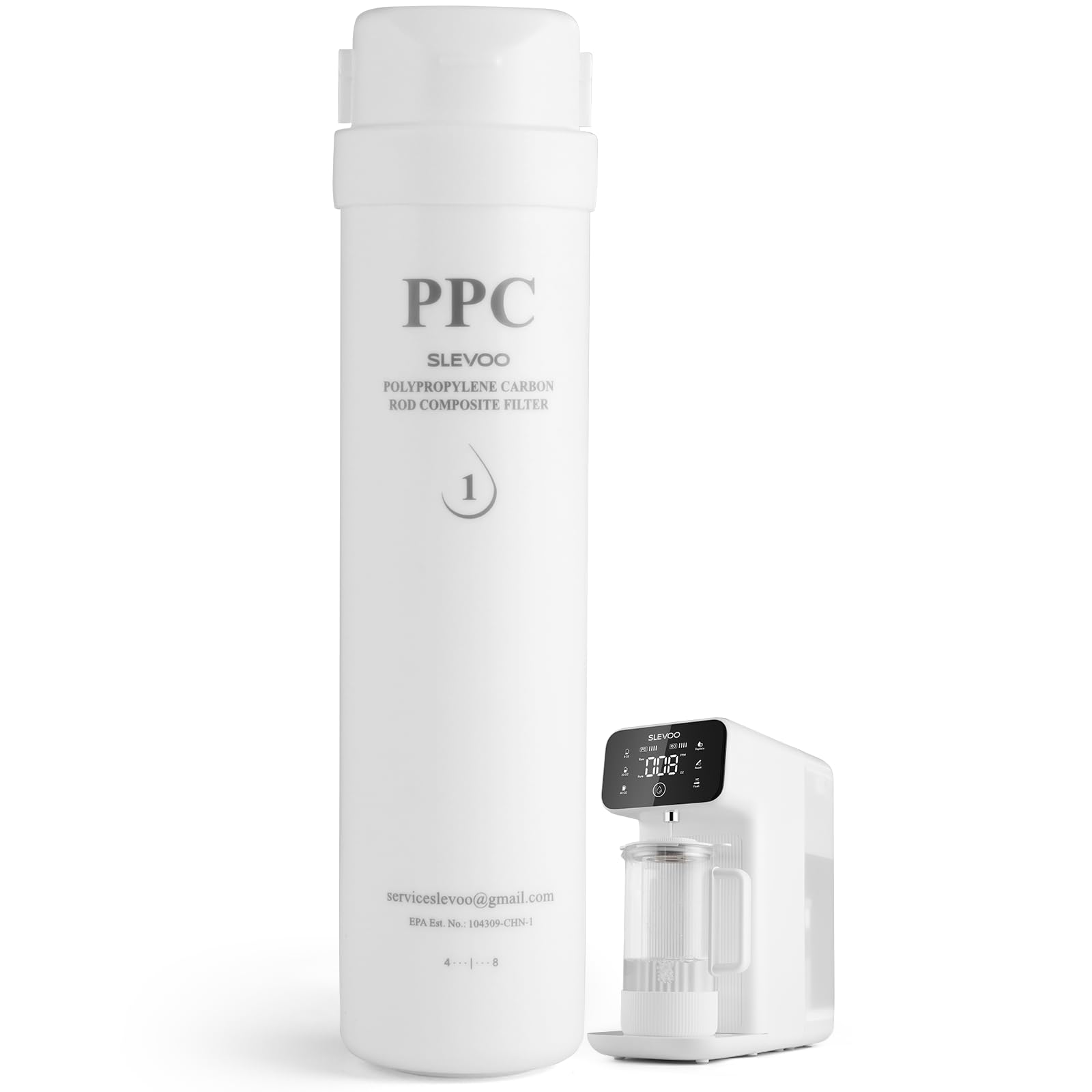 Slevoo PPC Ersatzfilter, Ersatzkartusche für C2-M25 Umkehrosmose-Wasserfilter-Arbeitsplatte, 12 Monate Lebensdauer