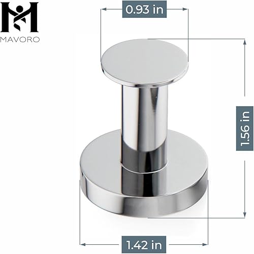 Miniatura 6 de Mavoro Ganchos magnéticos fuertes para colgar abrigos y bolsas. Juego de 2 ganchos magnéticos cromados para imanes resistentes, 52 imanes de tierras