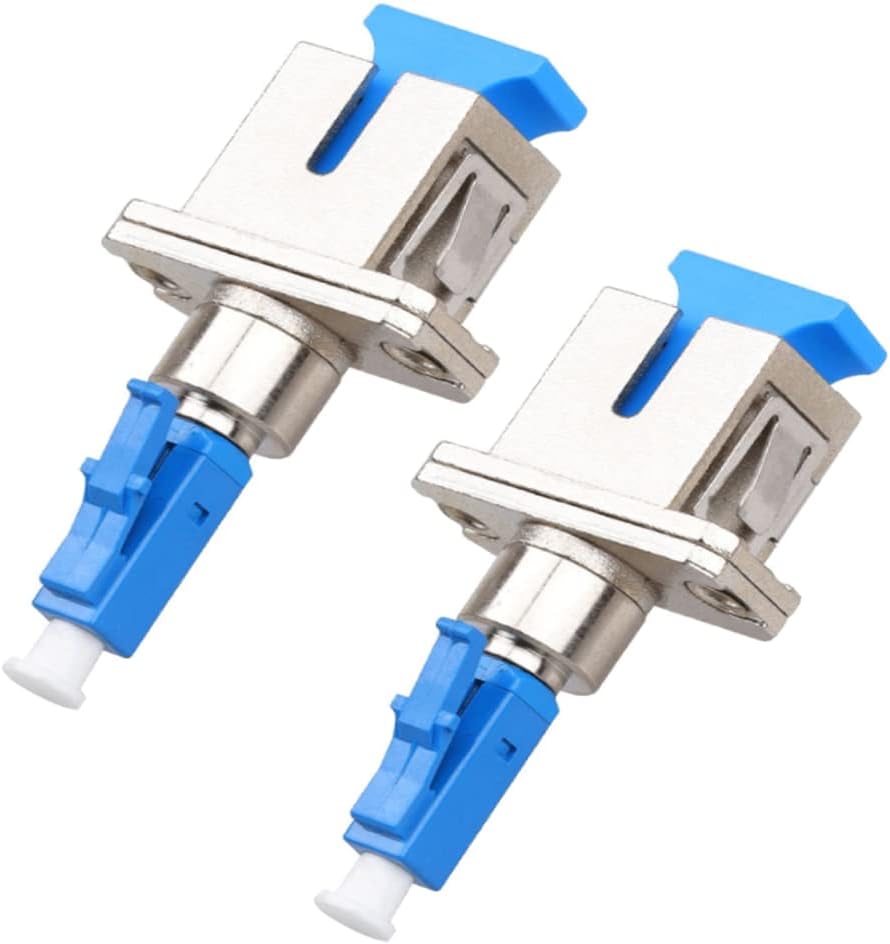 Yumyotor 2pcs SC to LC Adapter, Single Mode 9/125um SC/UPC Female to LC/UPC Male Simplex Hybrid Optical Fiber Adapter Connector