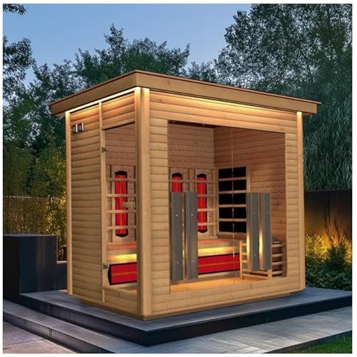 4-5 Person Hybrid Home Wood Sauna, Outdoor WiFi Control Far