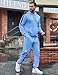 Babioboa Sweatsuit for Men Workout Set Casual Fall Suit Hoodie and Jogger Sweatpant Set Running Sport Suit(Blue,XL)