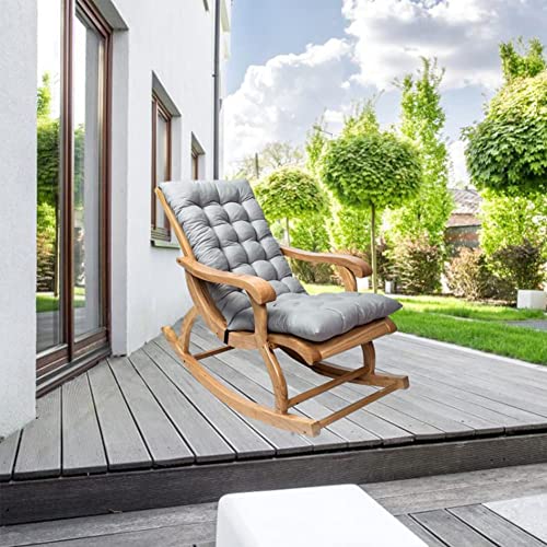 Maskmellow Sun Lounger Chair Cushions,47-Inch Rocking Chair Cushions,Lounge Chaise Cushion Outdoor Thick Padded Seat Cushion Reclining Chair Cushion With Ties (Gray) #TOP5