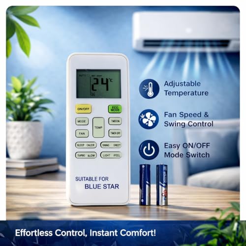 Image of Electronic Spices Blue Star AC Remote with AAA Batteries | AC Remote (AC-149A)