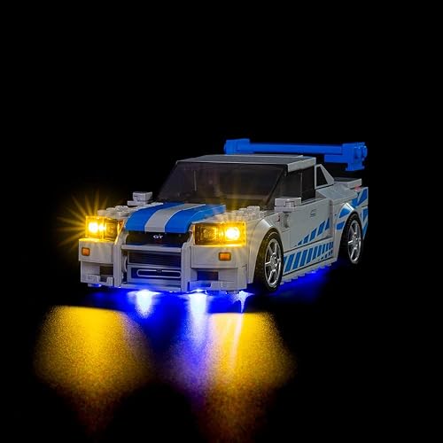 Miniatura 2 de LIGHT MY BRICKS Kit de luz compatible con Lego Speed Champions Nissan Skyline GT-R (R34) 76917 (juego no incluido)