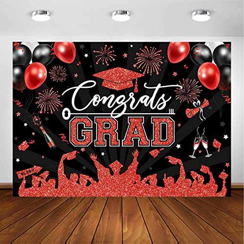 Toile de fond diplôme rouge et or 3x2,1m pour photobooth réussi