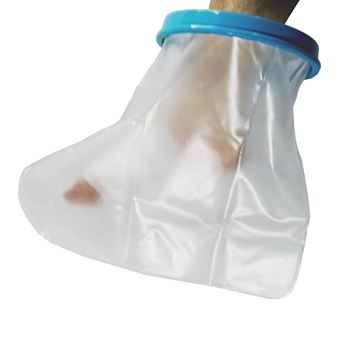 Cubierta impermeable para pies adultos: uso de yeso/herida, cobertura completa, ducha/impermeable, reutilizable, ligera, ergonómica acompañada de