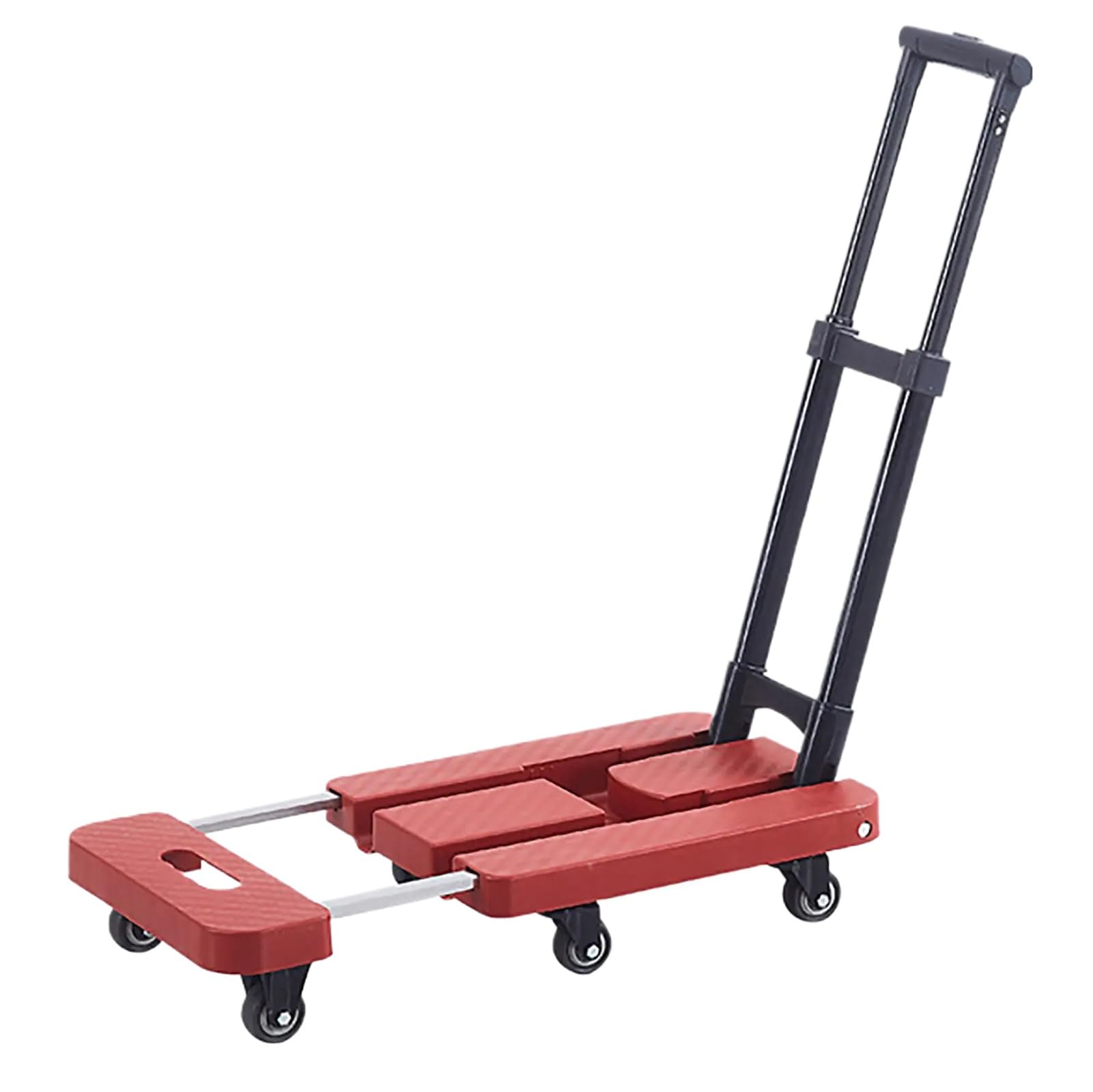 LKLNKVL Handcart, With 6 PU Wheels, Retractable Chassis, Suitable for Stalls, Camping, Shopping, Moving(Red)