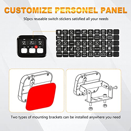 image for Auxbeam 6 Gang Switch Panel, Universal Circuit Control Relay System Bo