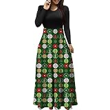 Robes d'automne pour femmes 2022, robe longue décontractée à manches longues et col rond pour femme, robe longue de plage à la cheville, grande taille, Top 35, M