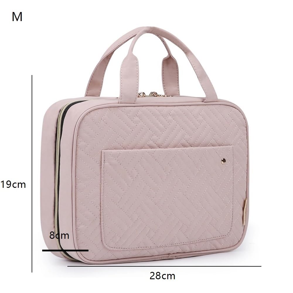 Multifunktions-Kosmetiktasche Hängender Kulturbeutel, Reise-Kosmetik-Organizer, Mehrfarbig, mehrere Größen(Pink-m)