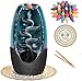 Tongyou Ceramic Waterfall Backflow Incense Burner Incenser Holder Home Decor Aromatherapy Ornament+ 10 Cone Incense Free